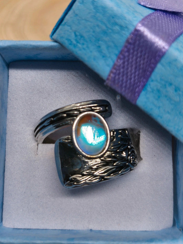 Bague en argent et pierre de lune 18mm