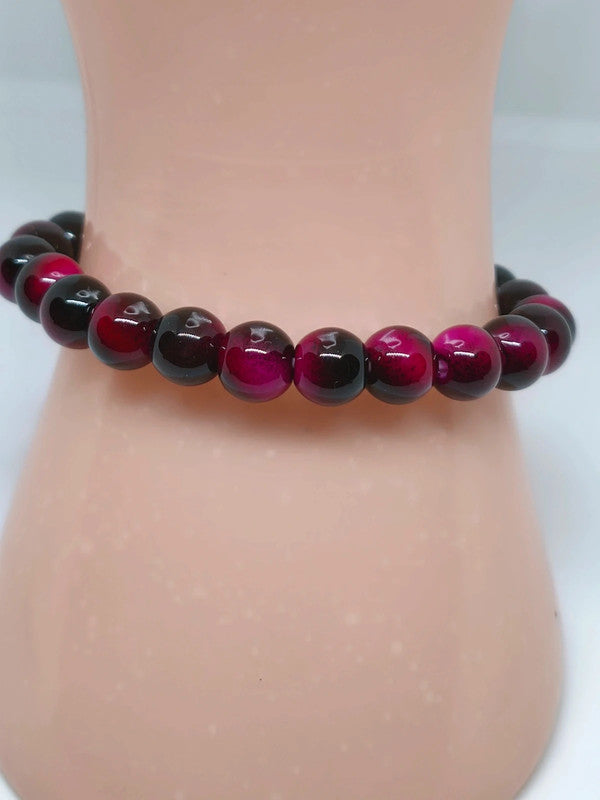 Bracelet en oeil de tigre rose 8mm
