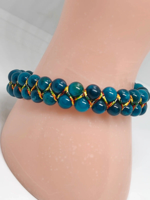 Bracelet en apatite bleue 6mm