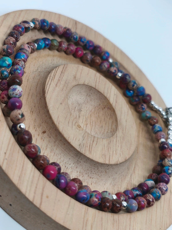 Collier en jaspe violet 4mm