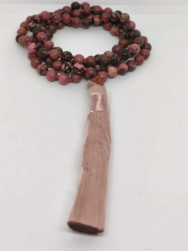 Collier Mala en rhodonite 6mm