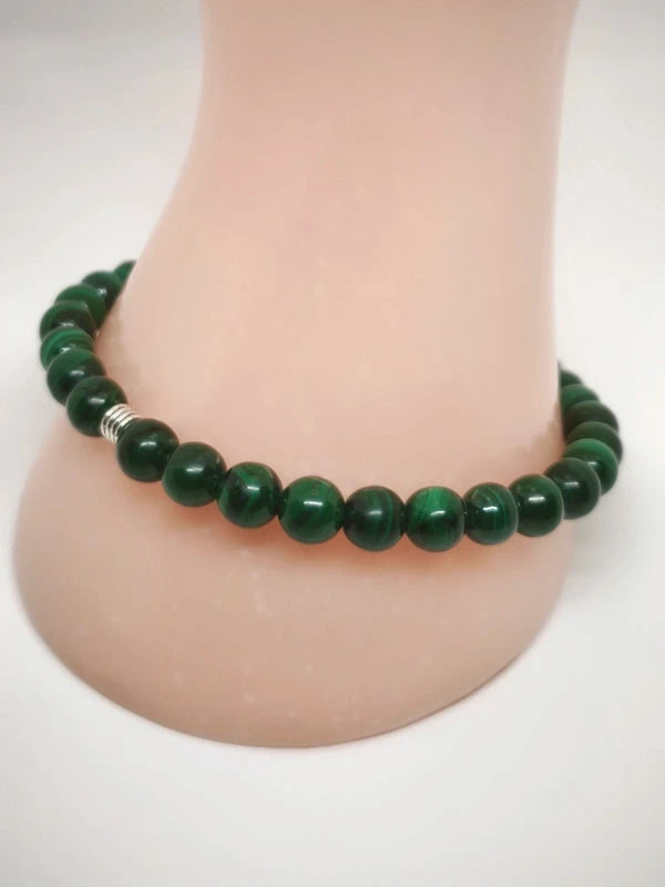 Bracelet en malachite véritable 6mm