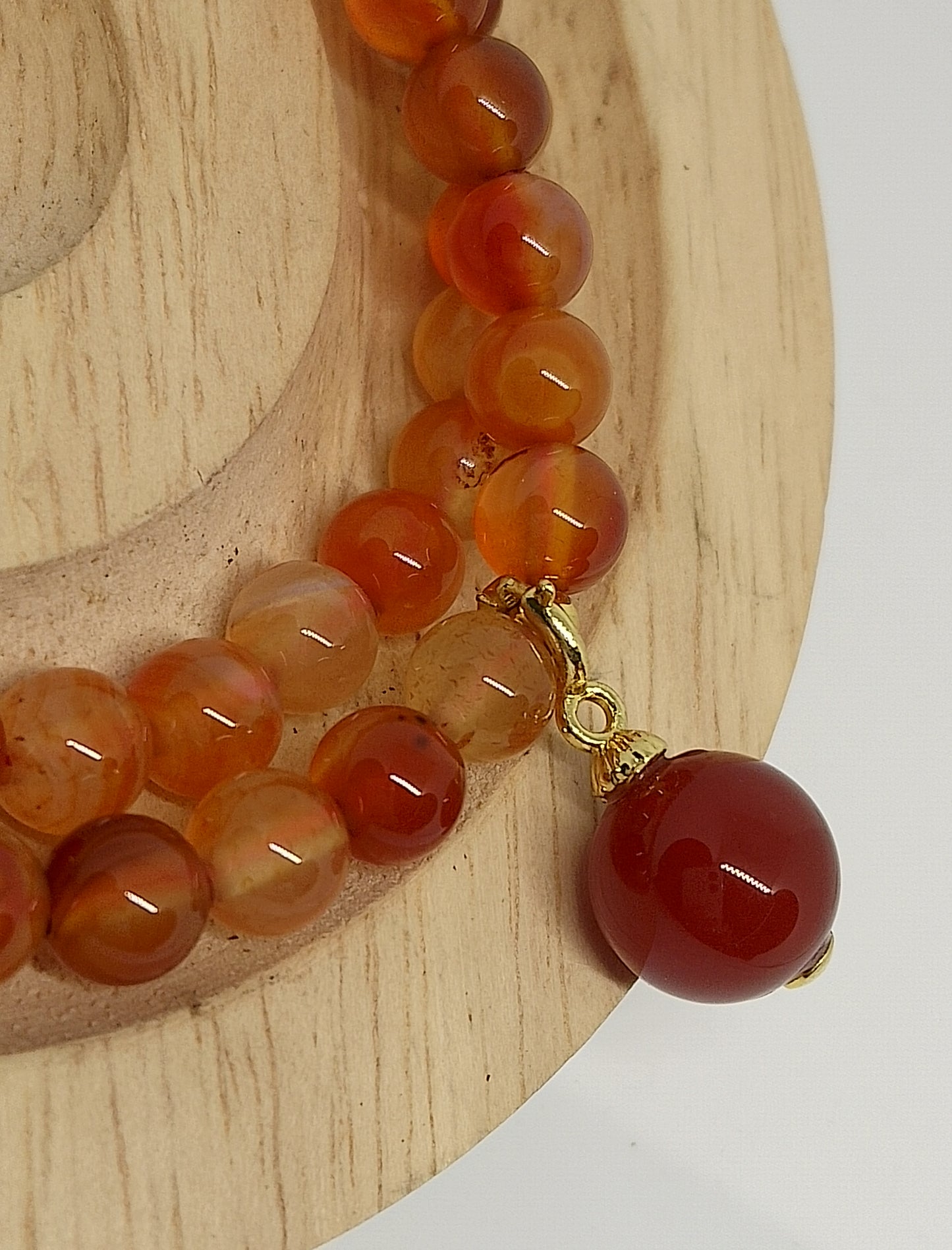 Bracelet en cornaline 6mm