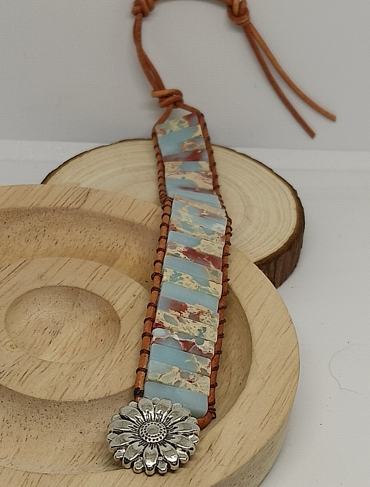 Bracelet ajustable en pierre de jaspe shoutan