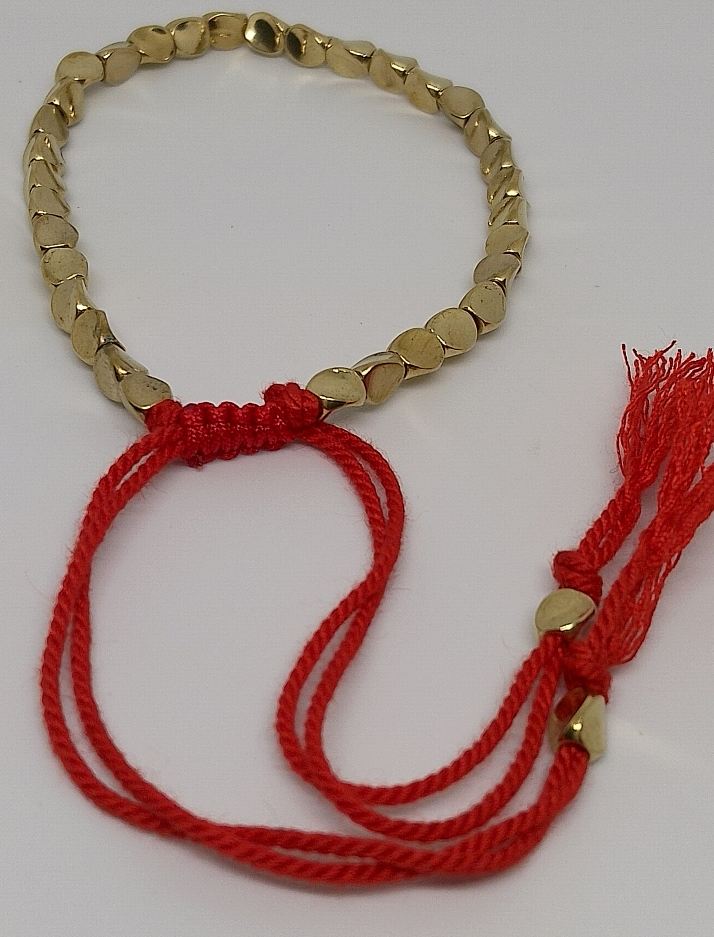 Bracelet tibétain en cuivre doré.