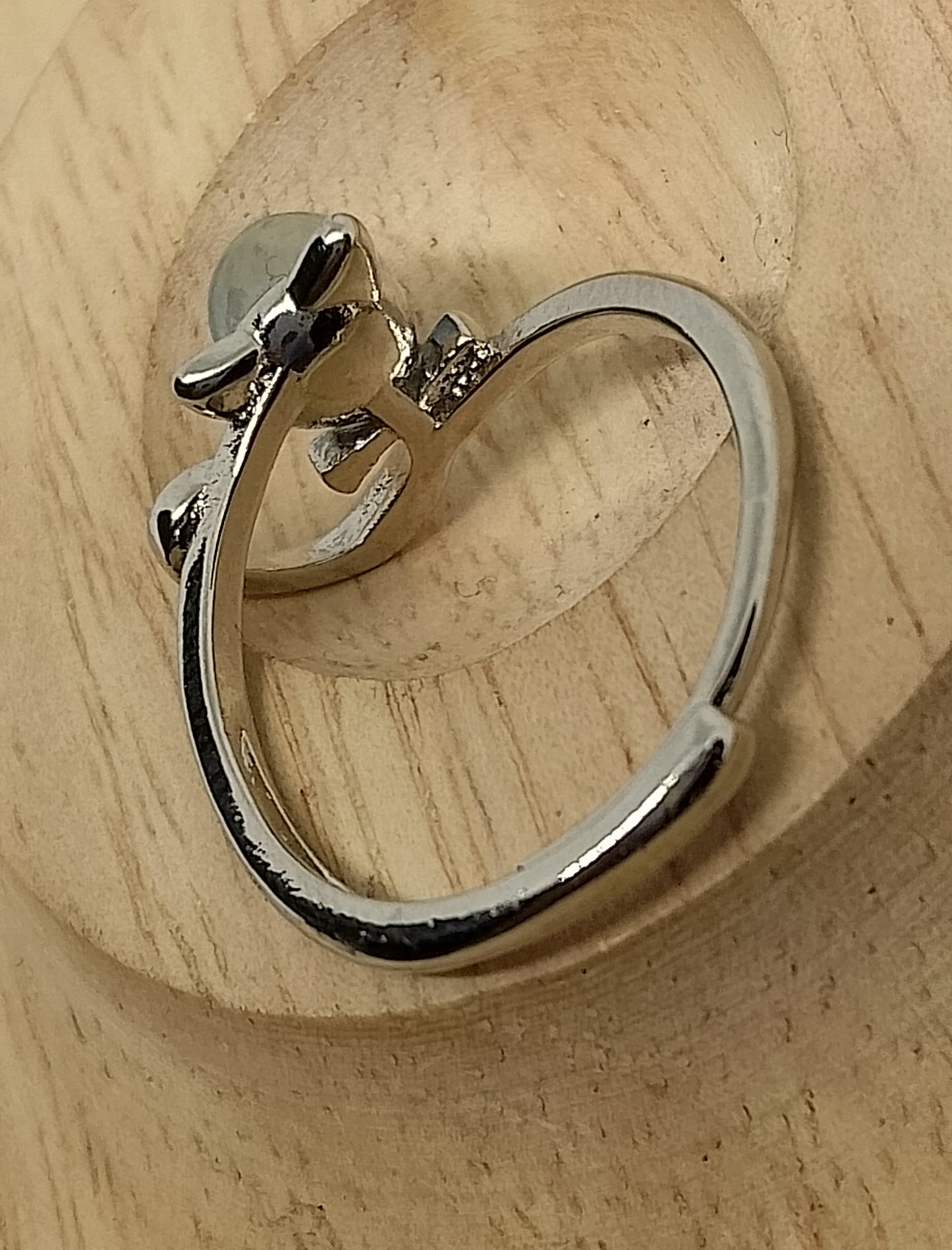 Bague ajustable en aigue marine