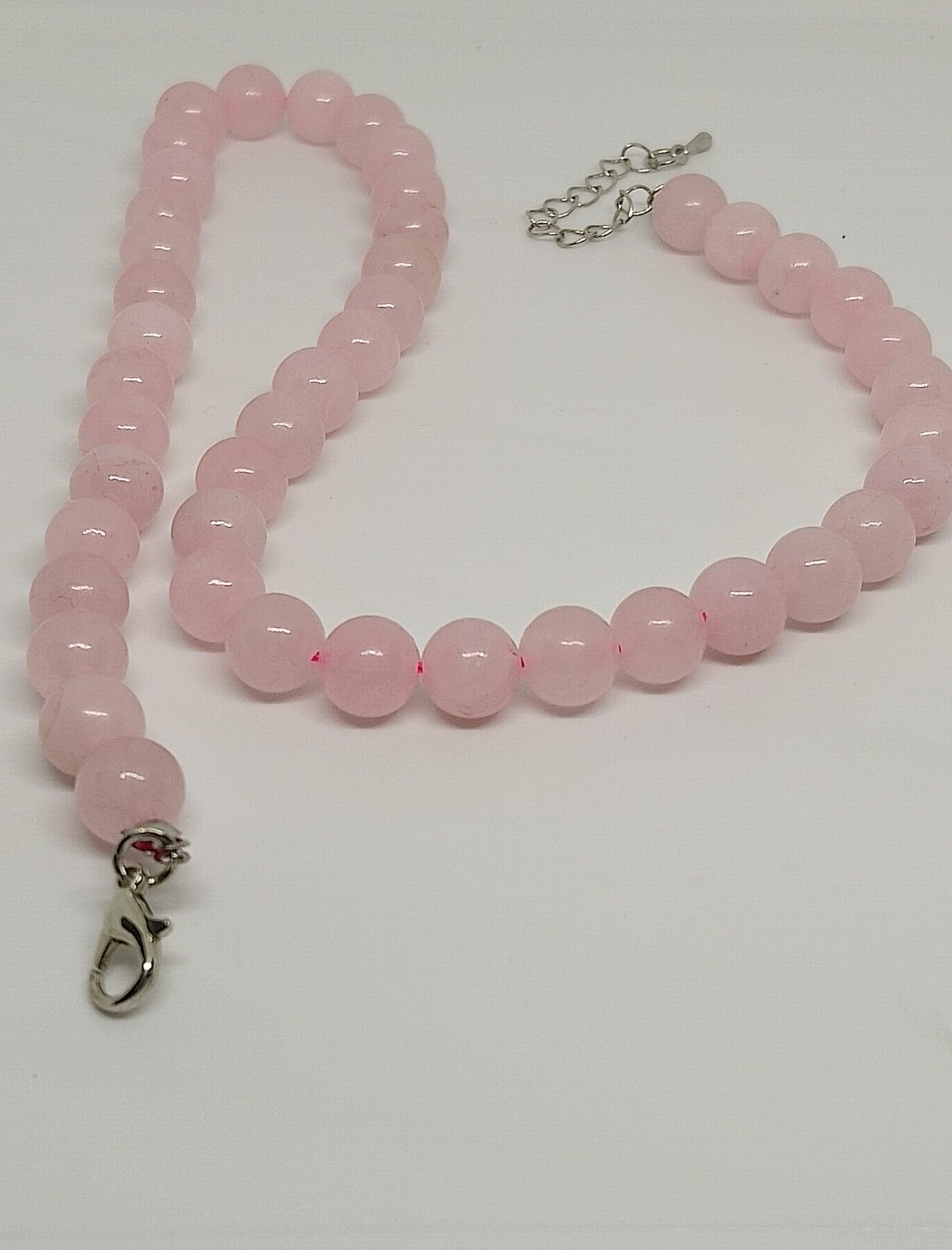 Collier en perles de quartz rose 10mm