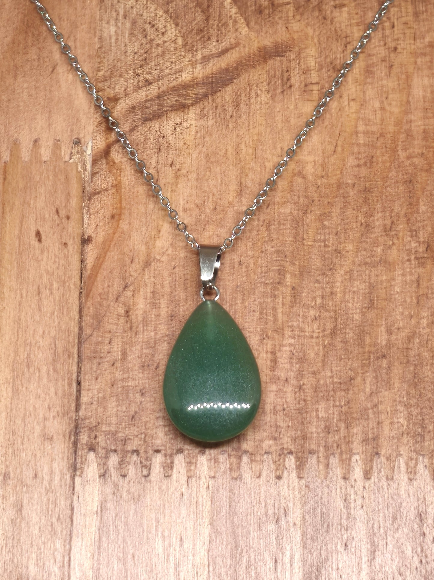 collier et boucles d'oreilles gouttes en aventurine