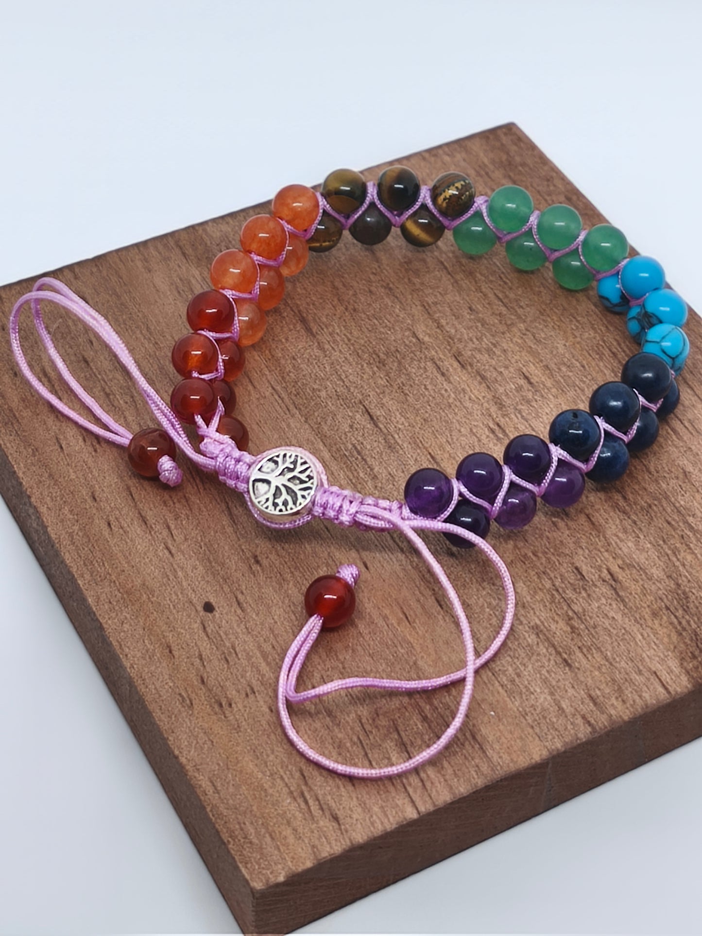 Bracelet 7 chakras 2 rangées 6mm