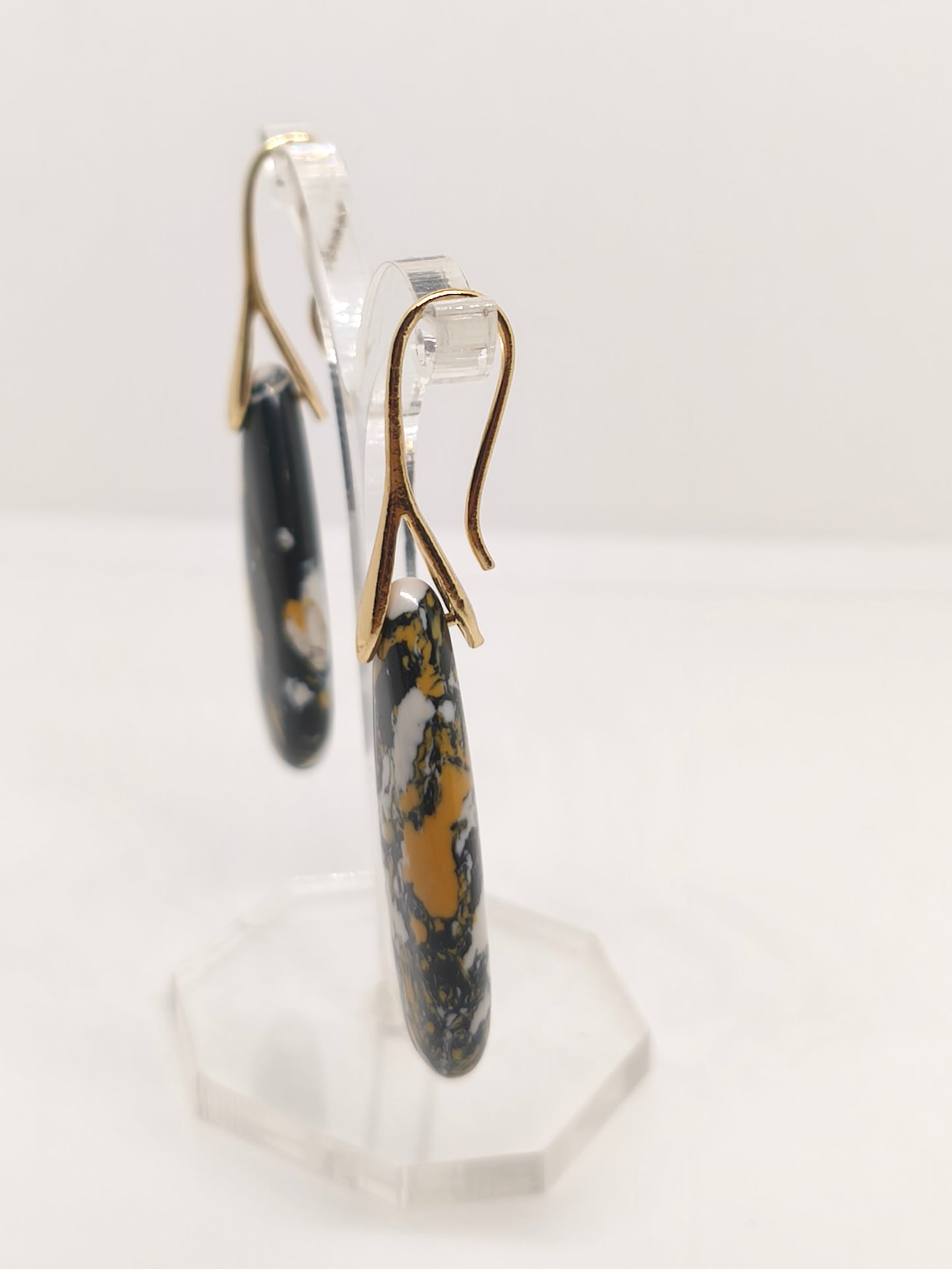 Boucles d'oreilles en jaspe bourdon