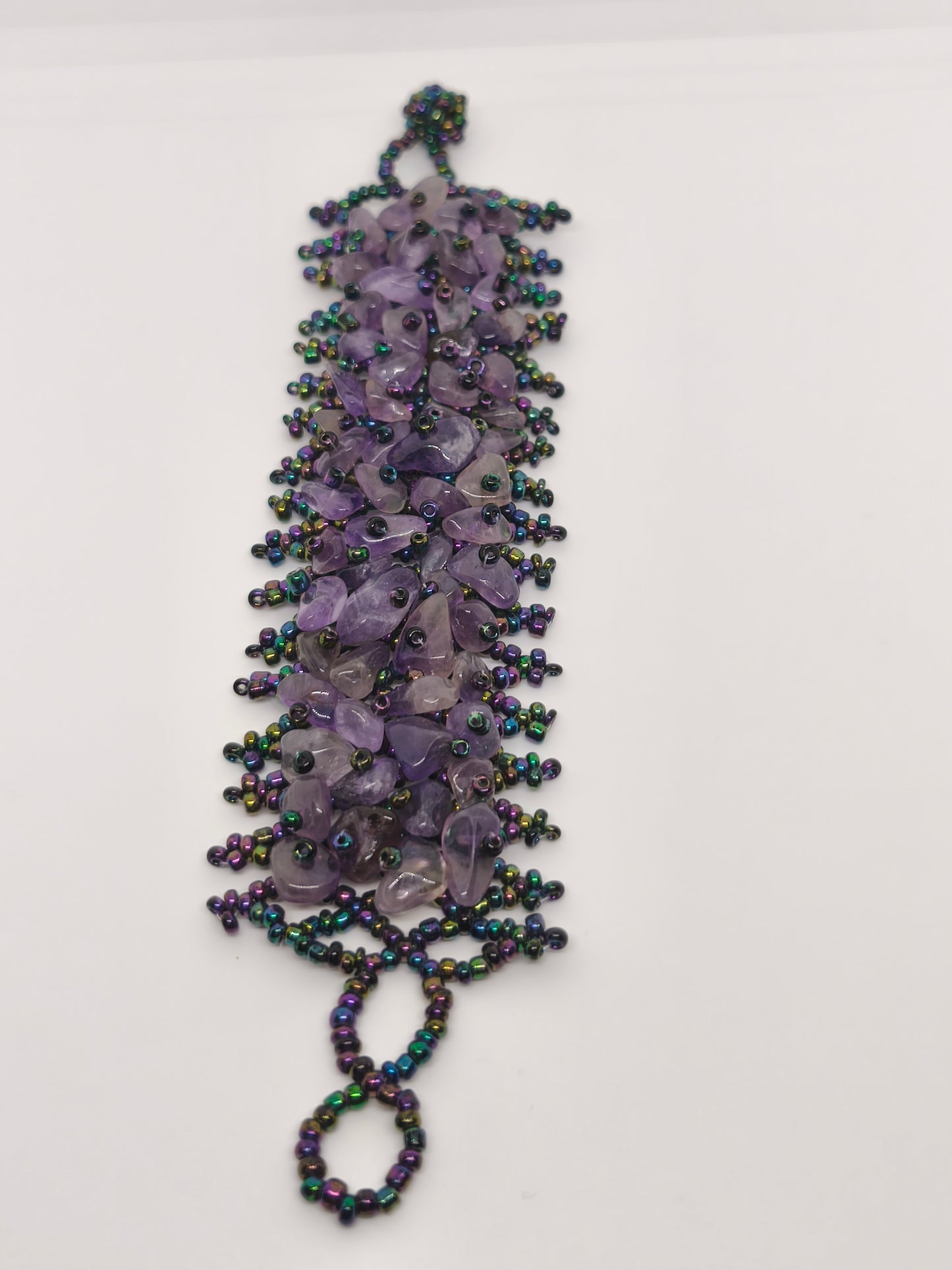 Bracelet en chips de pierre d'améthyste