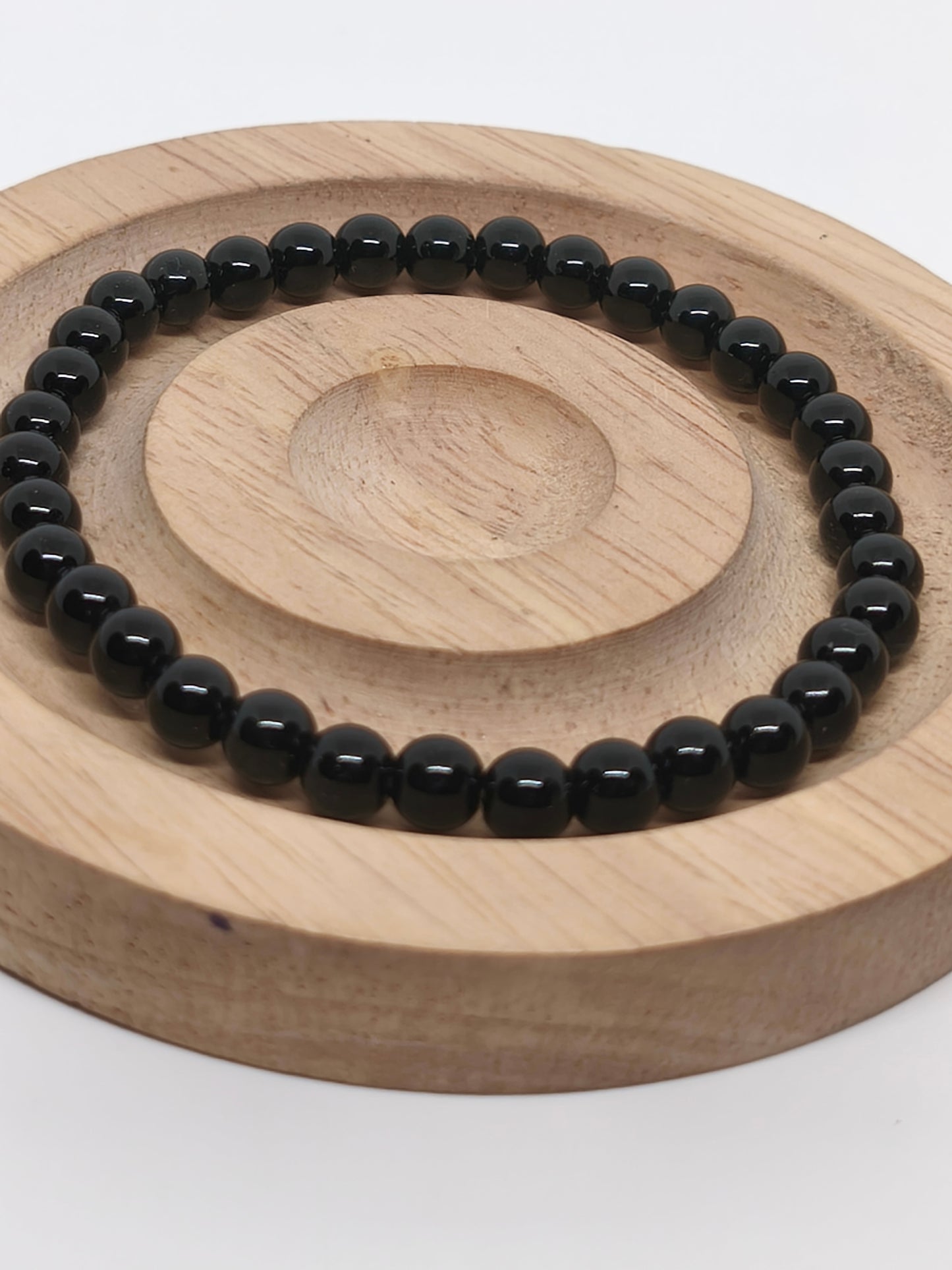 Bracelet en onyx noire 6mm