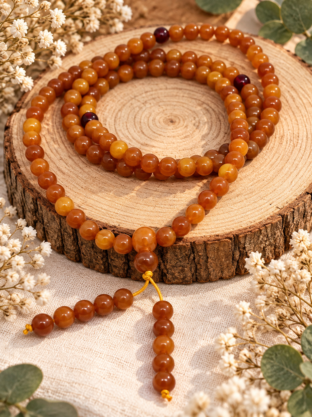 Ambre, cire d'abeille