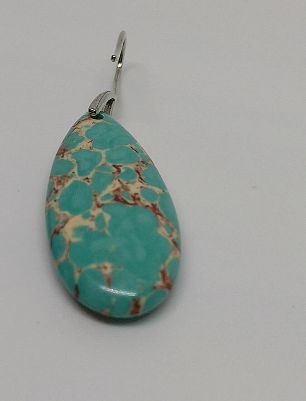 Boucles d'oreilles en jaspe sédimentaire turquoise