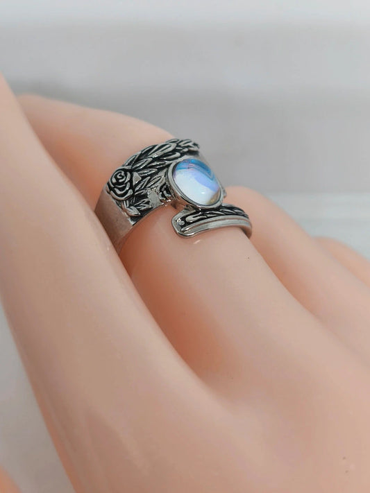 Bague en argent et pierre de lune 18mm