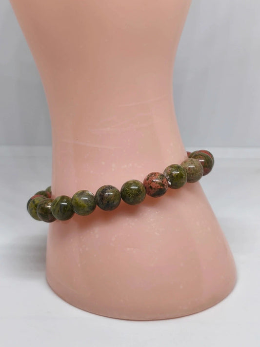 Bracelet en unakite 8mm