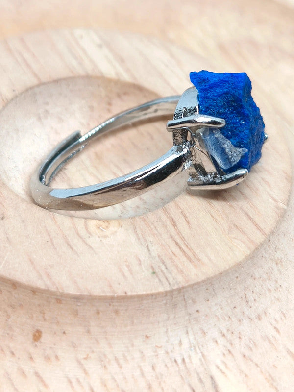 Bague ajustable en pierre de lapis lazuli brute