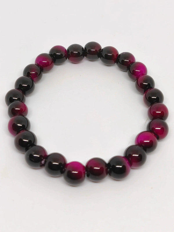 Bracelet en oeil de tigre rose 8mm