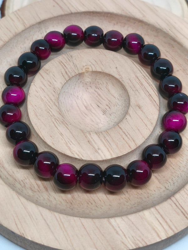 Bracelet en oeil de tigre rose 8mm