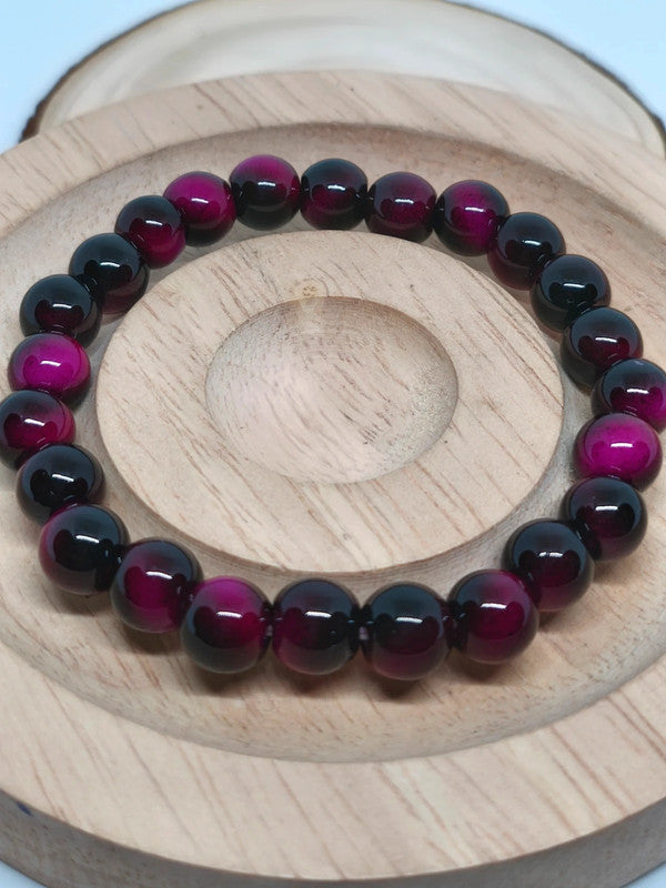 Bracelet en oeil de tigre rose 8mm