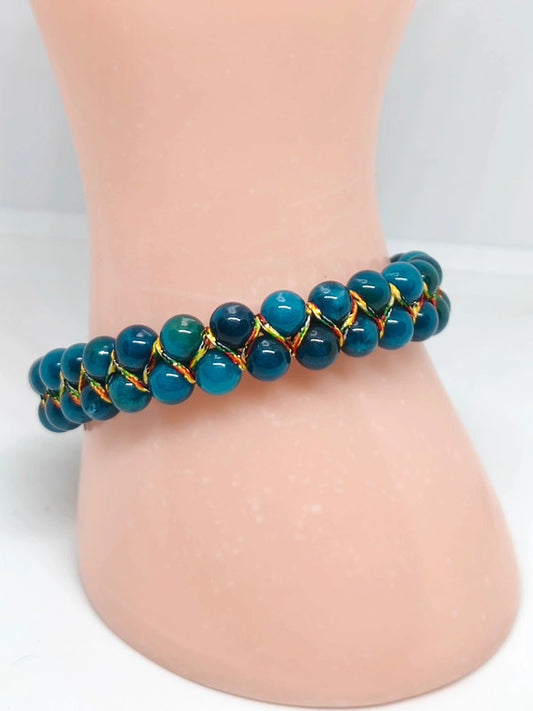 Bracelet en apatite bleue 6mm