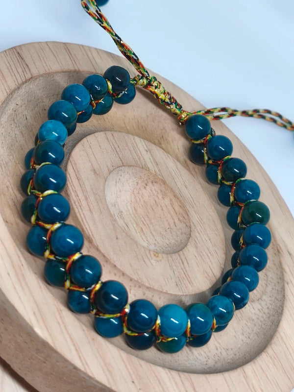 Bracelet en apatite bleue 6mm