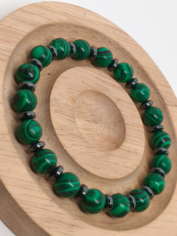 Bracelet en malachite résinée 8mm