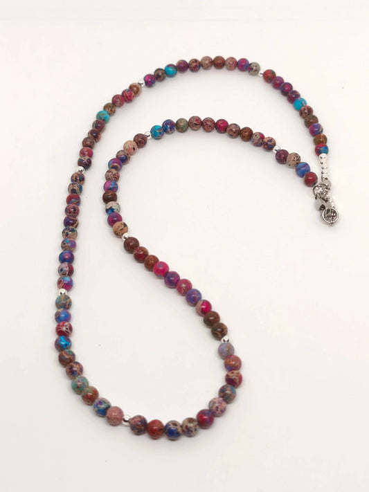 Collier en jaspe violet 4mm