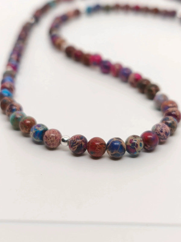 Collier en jaspe violet 4mm