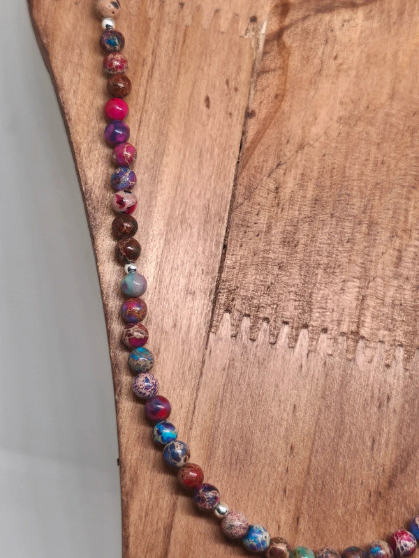 Collier en jaspe violet 4mm