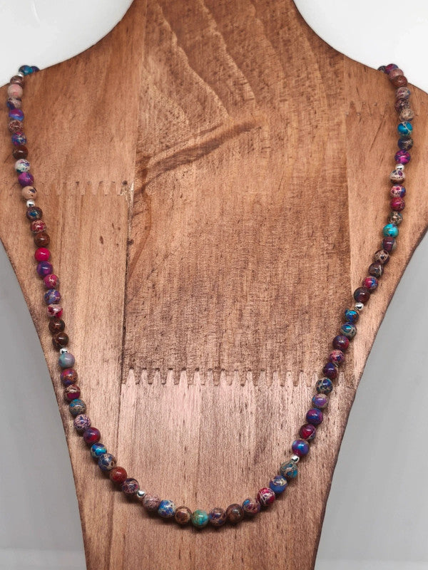 Collier en jaspe violet 4mm