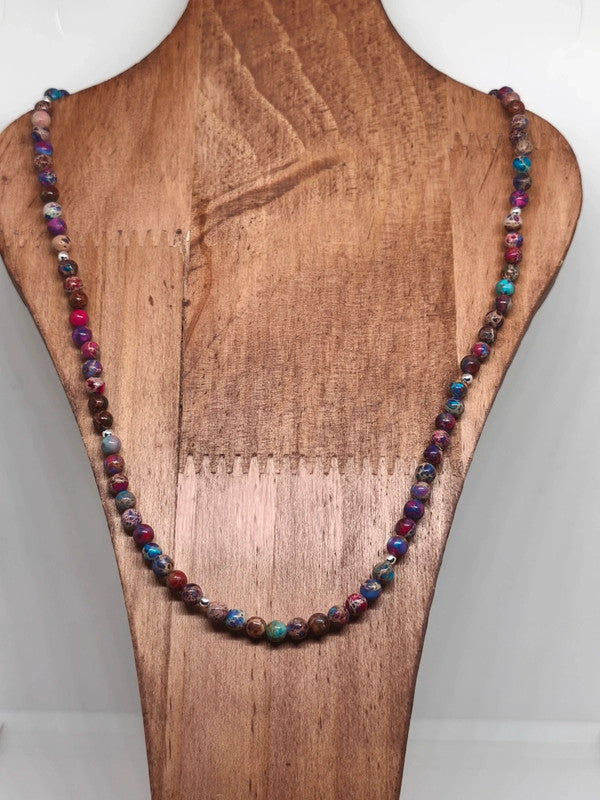 Collier en jaspe violet 4mm