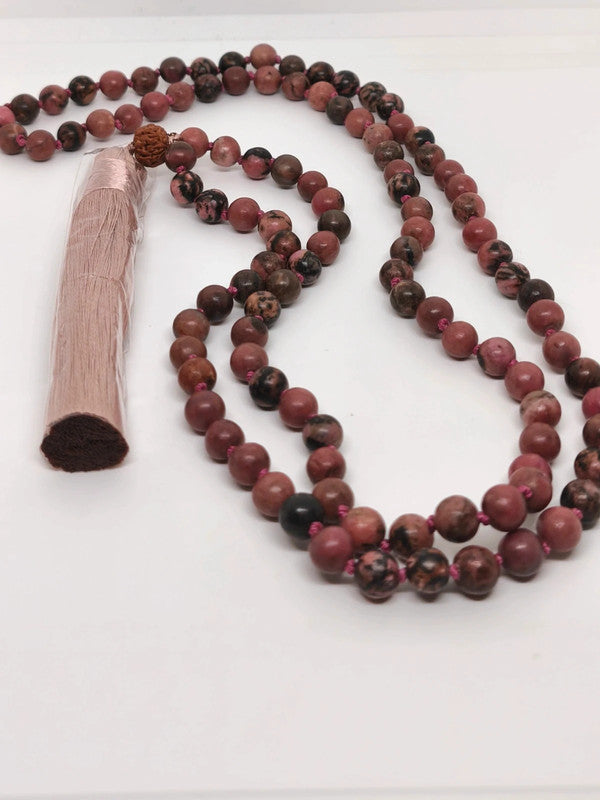 Collier Mala en rhodonite 6mm