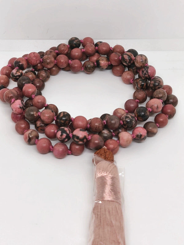 Collier Mala en rhodonite 6mm