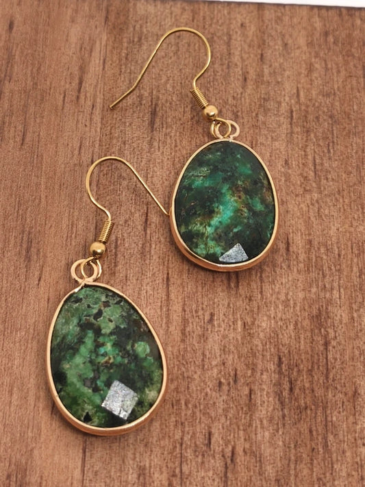 Boucles d'oreilles en turquoise africaine