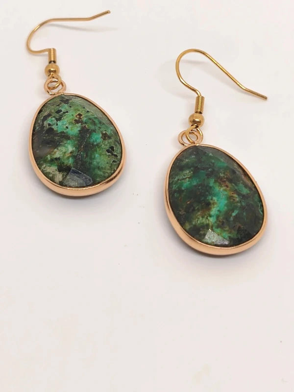 Boucles d'oreilles en turquoise africaine