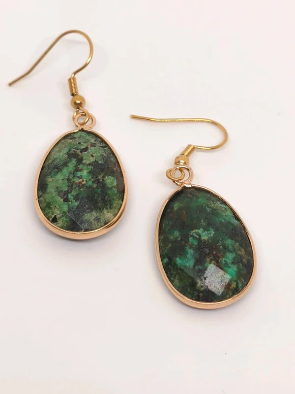 Boucles d'oreilles en turquoise africaine