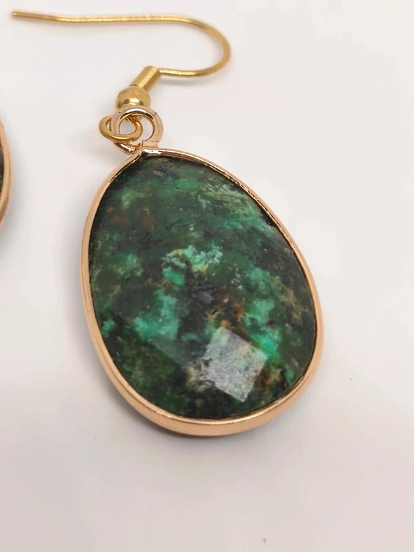 Boucles d'oreilles en turquoise africaine