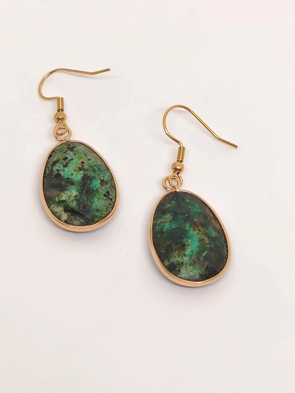 Boucles d'oreilles en turquoise africaine