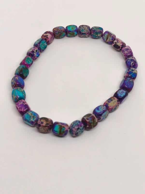 Bracelet en jaspe impérial violet 6mm