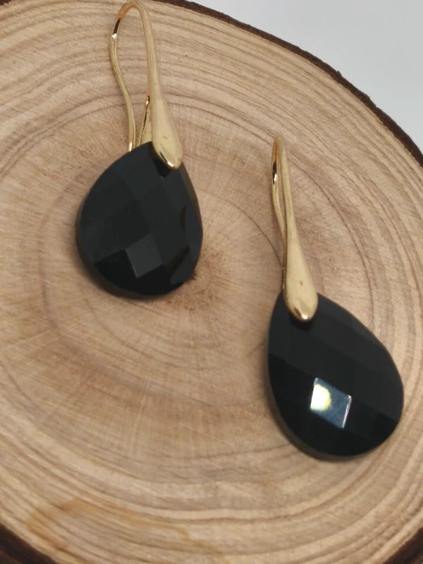 Boucles d'oreilles en obsidienne