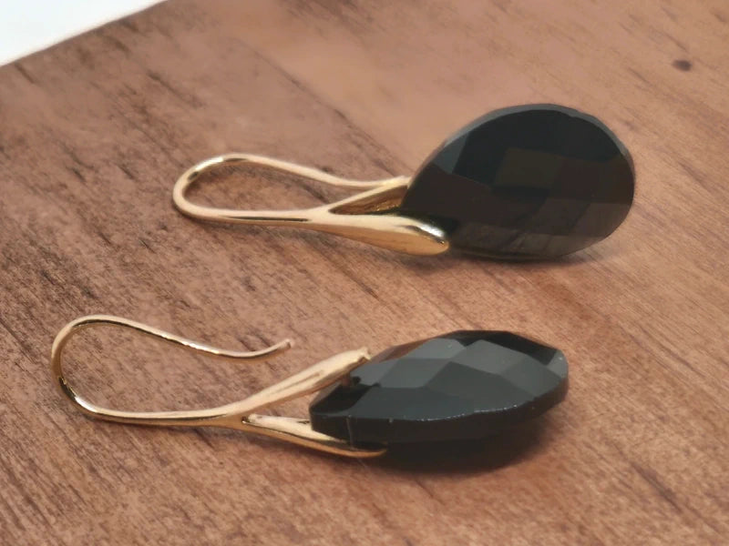 Boucles d'oreilles en obsidienne