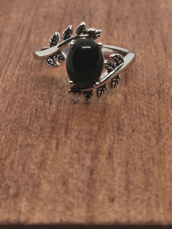 Bague en argent sterling et onyx noire