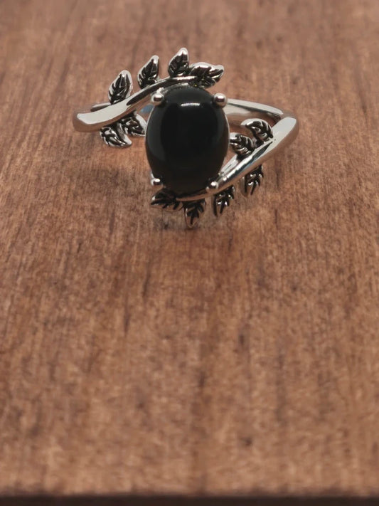Bague en argent sterling et onyx noire