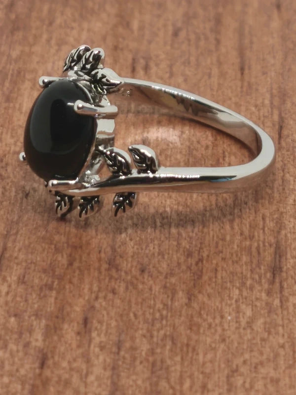 Bague en argent sterling et onyx noire