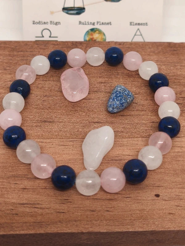 Bracelet zodiaque balance multiperles 8mm