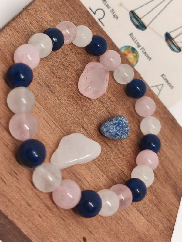 Bracelet zodiaque balance multiperles 8mm