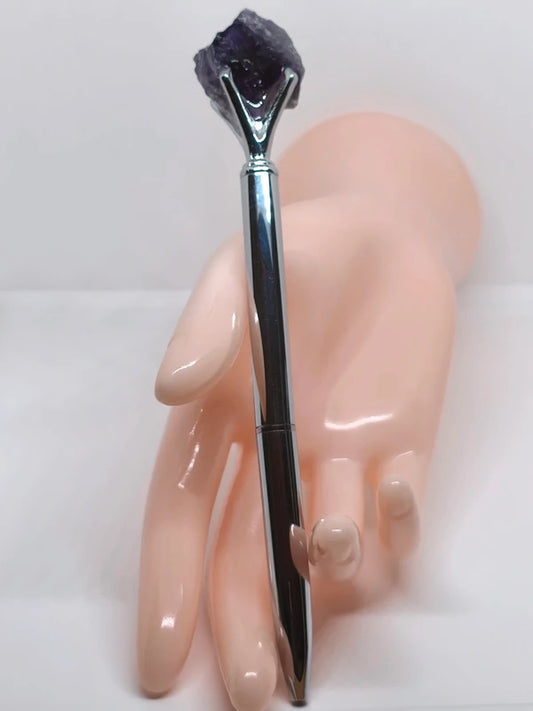 Stylo avec pierre d'améthyste