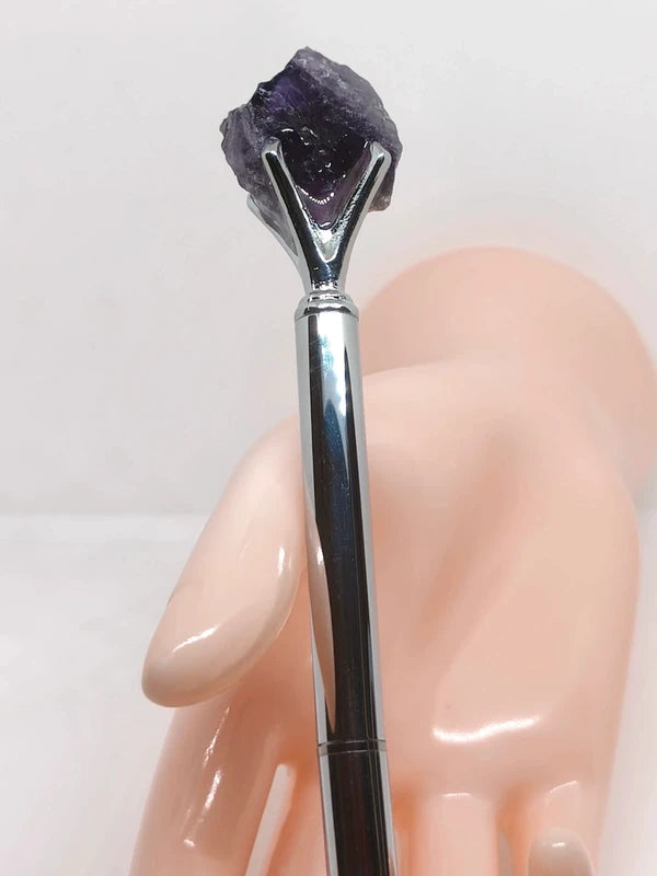 Stylo avec pierre d'améthyste