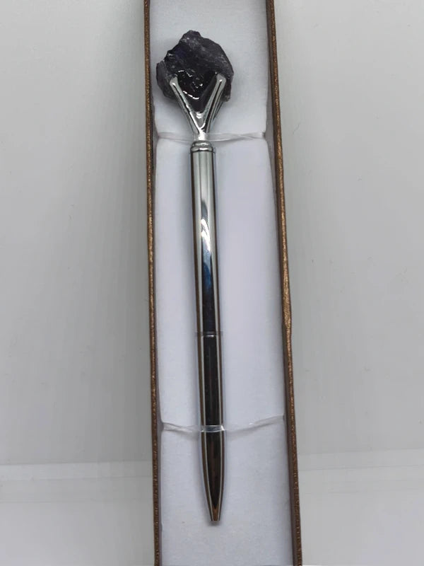 Stylo avec pierre d'améthyste
